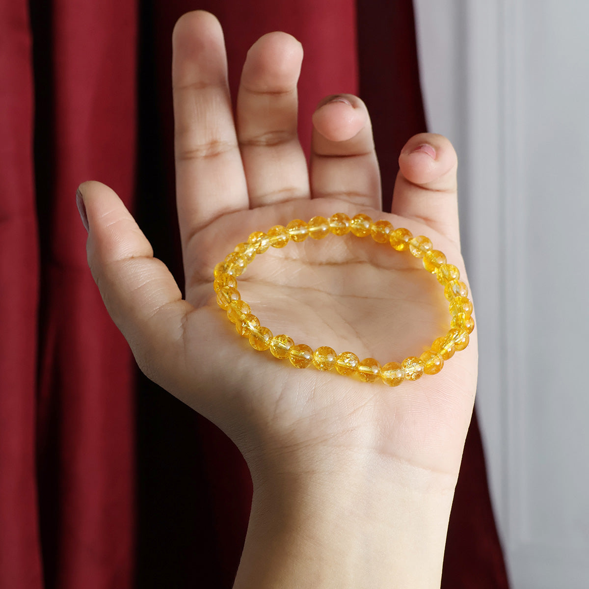 Citrine Round Beads  Bracelet