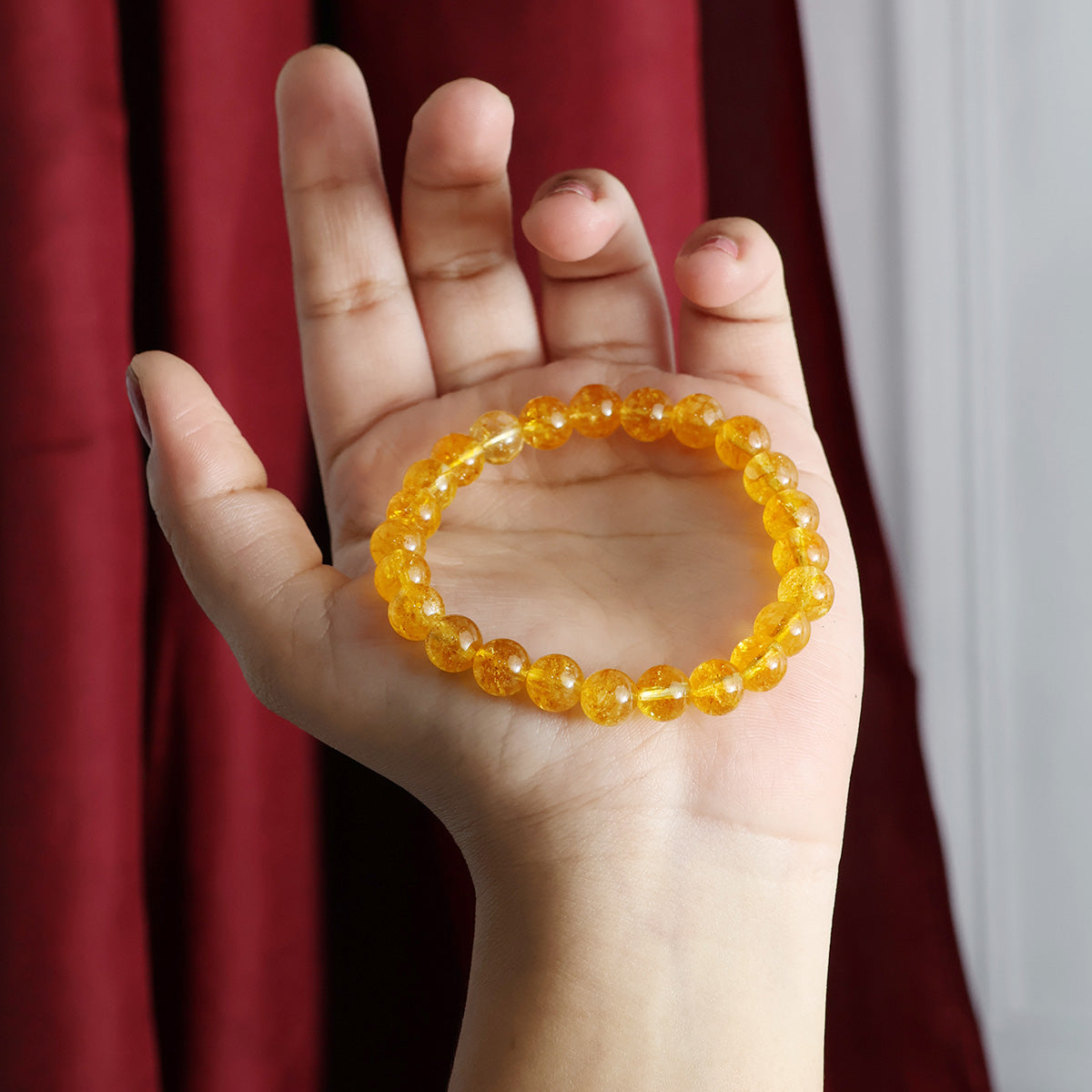 Citrine Round Beads  Bracelet