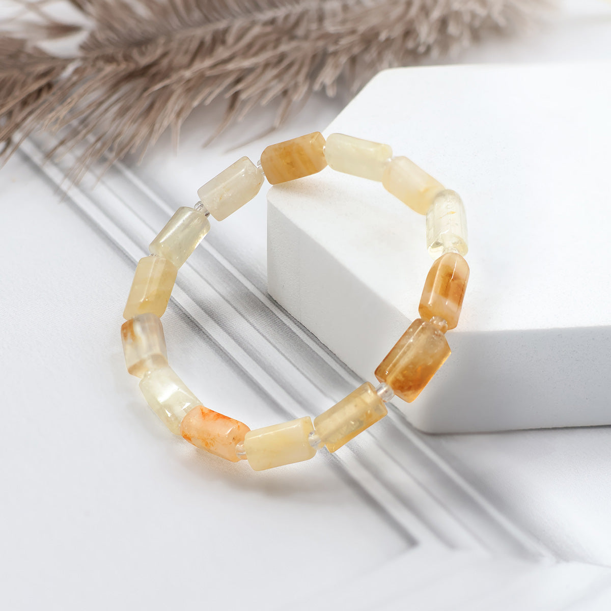 Citrine Tube Beads Bracelet