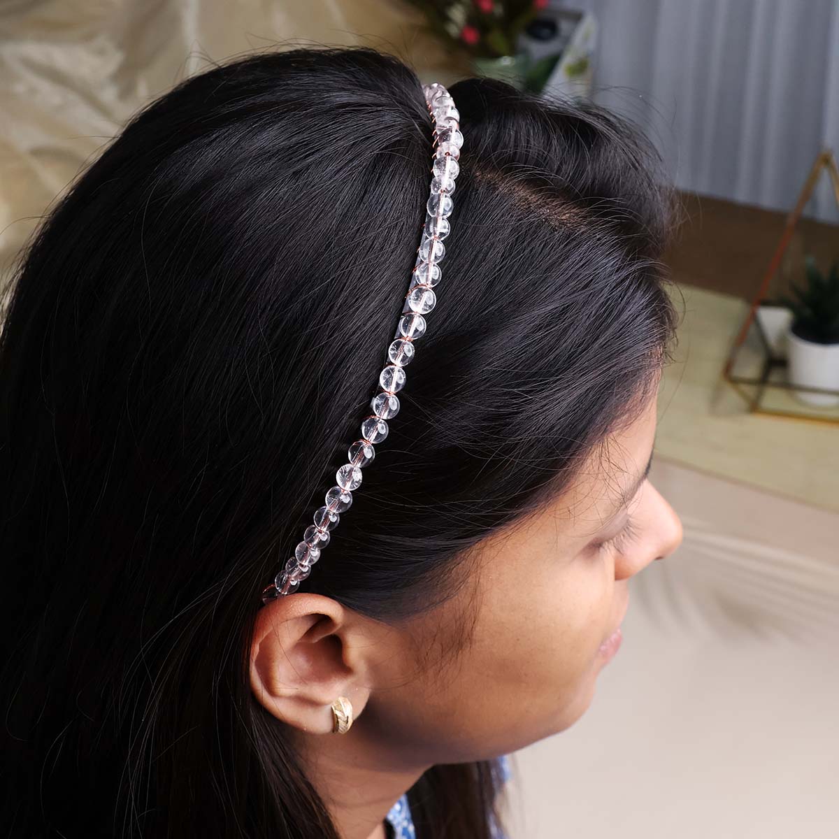 Crystal Beaded Hair Hoop Elegant Women Headband