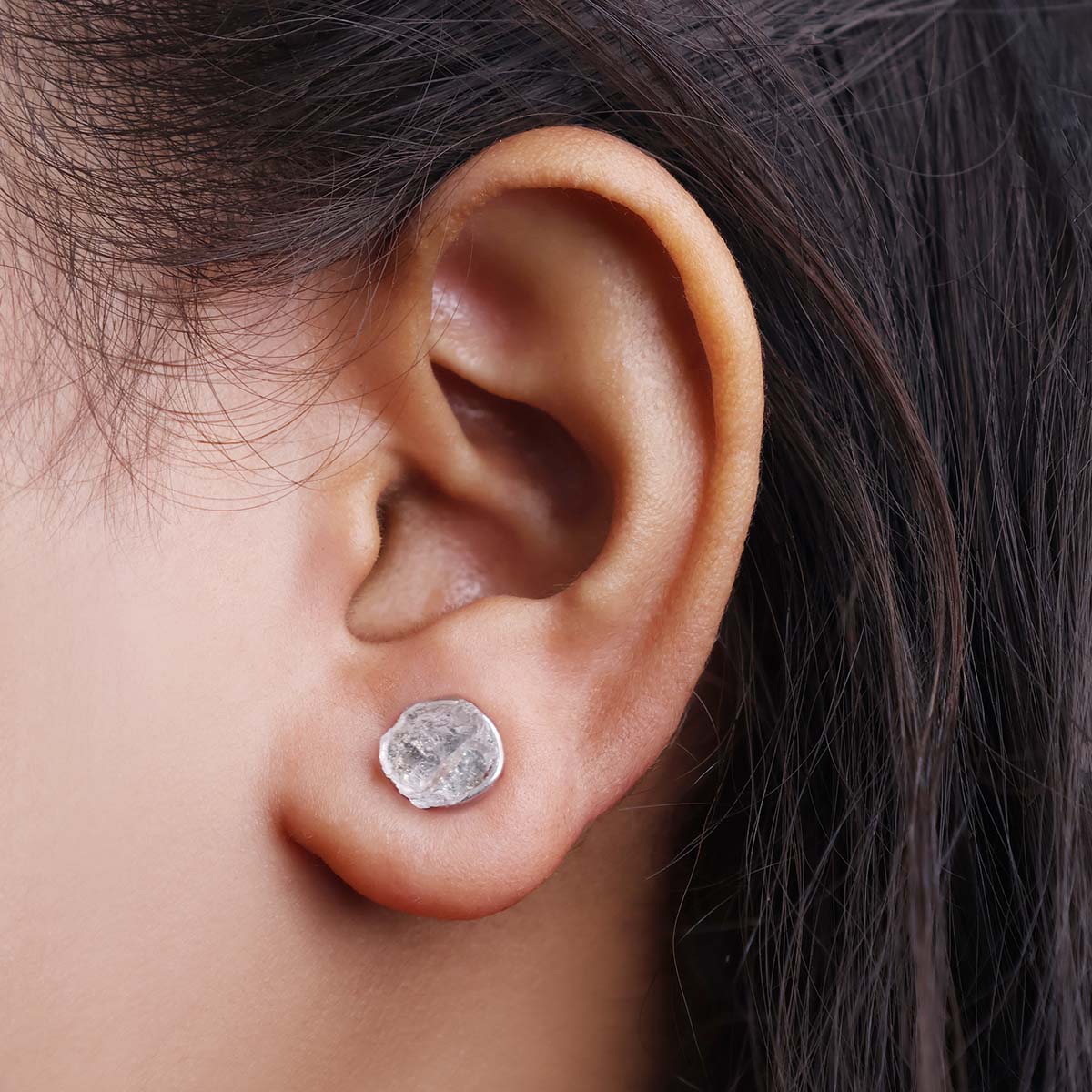 Clear Quartz Raw Studs Earrings