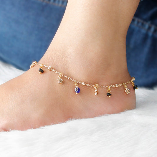 Evil Eye Protection Chips Customized Anklet