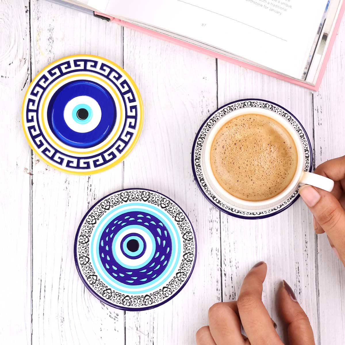 Evil Eye Ceramic Coaster