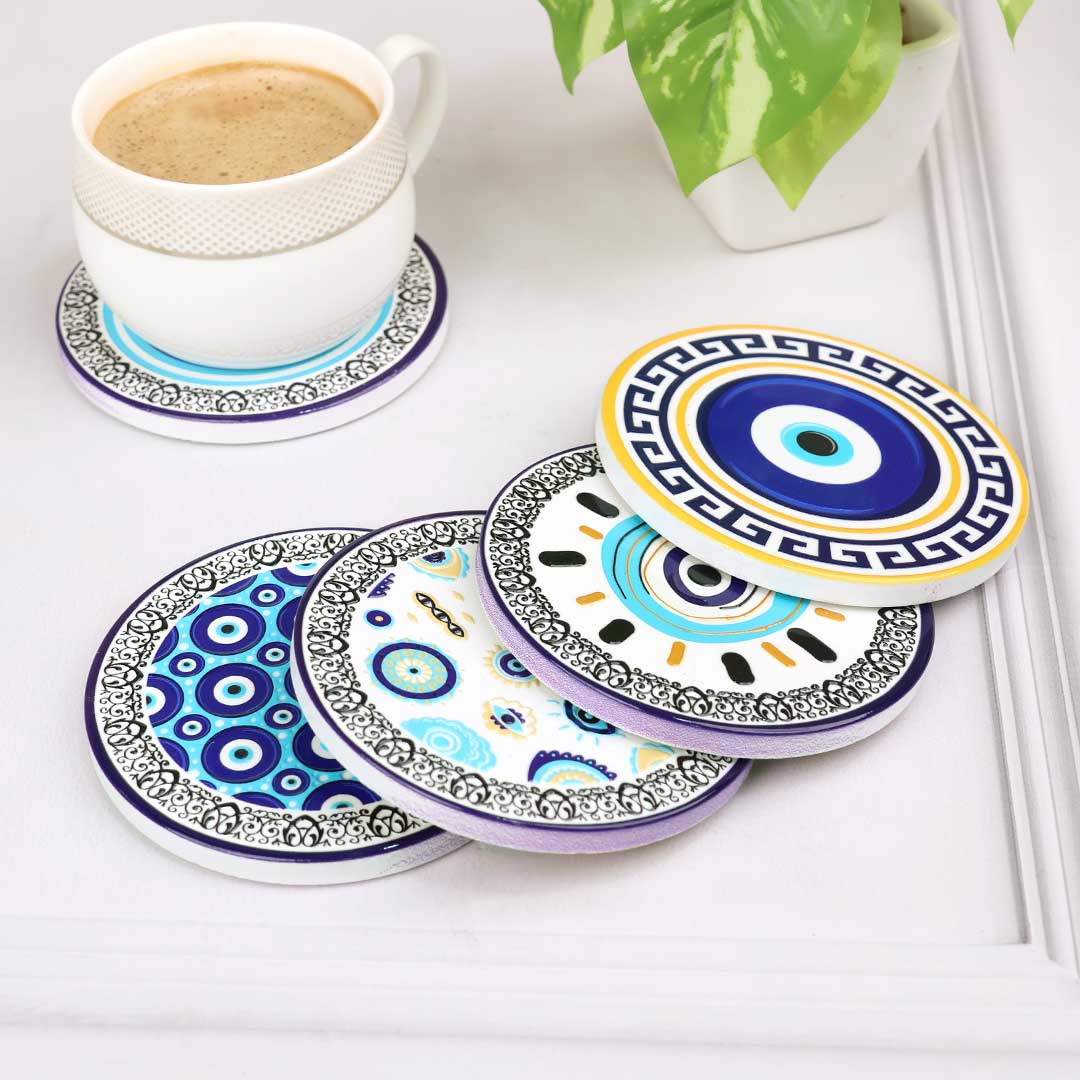 Evil Eye Ceramic Coaster