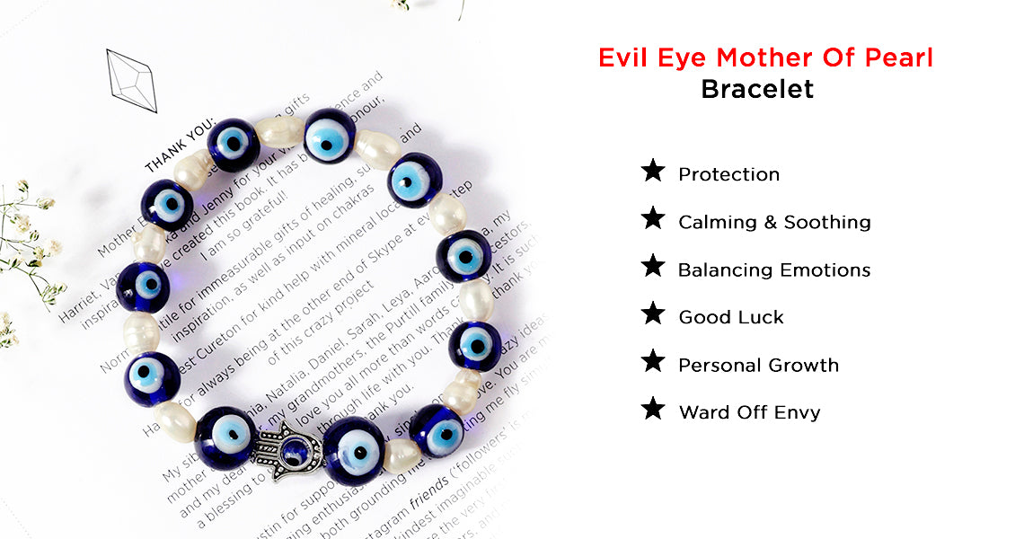 Evil Eye Mother Of Pearl Bracelet