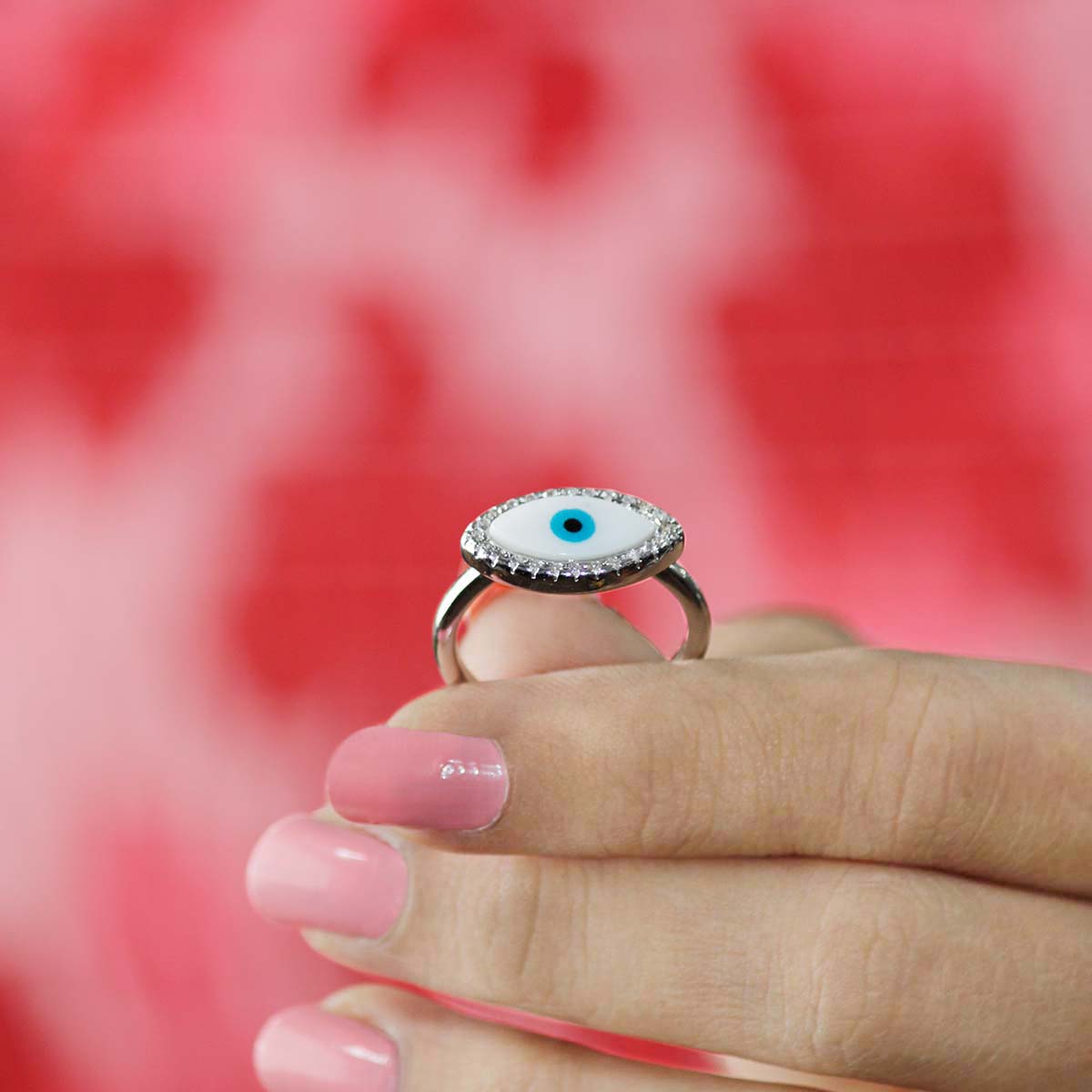 Evil Eye Only Silver Eye Small Ring