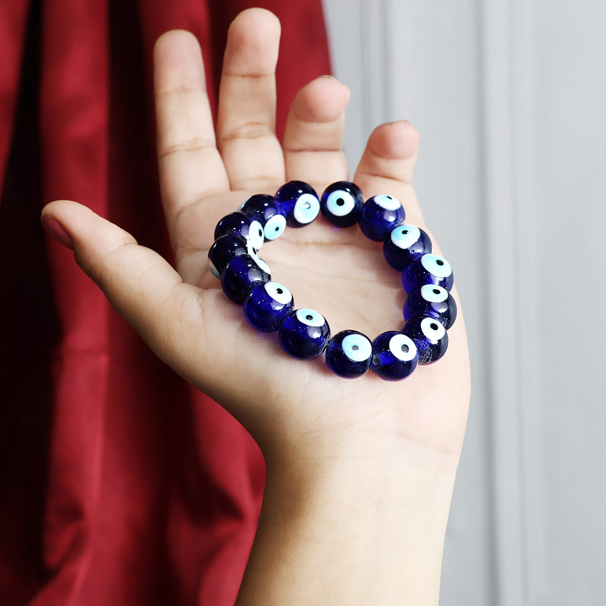 Evil Eye Round Beads Bracelet