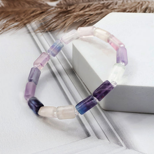 Fluorite Tube Beads Bracelet