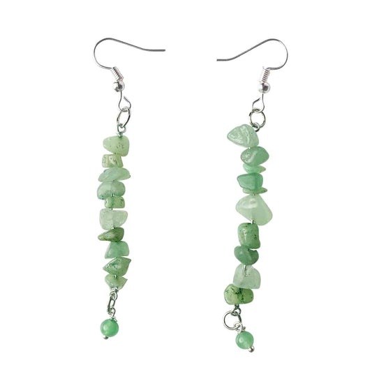 Green Aventurine Chips Hook Earrings