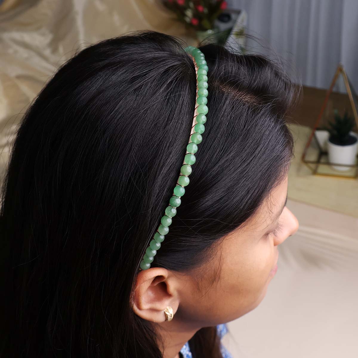 Crystal Beaded Hair Hoop Elegant Women Headband