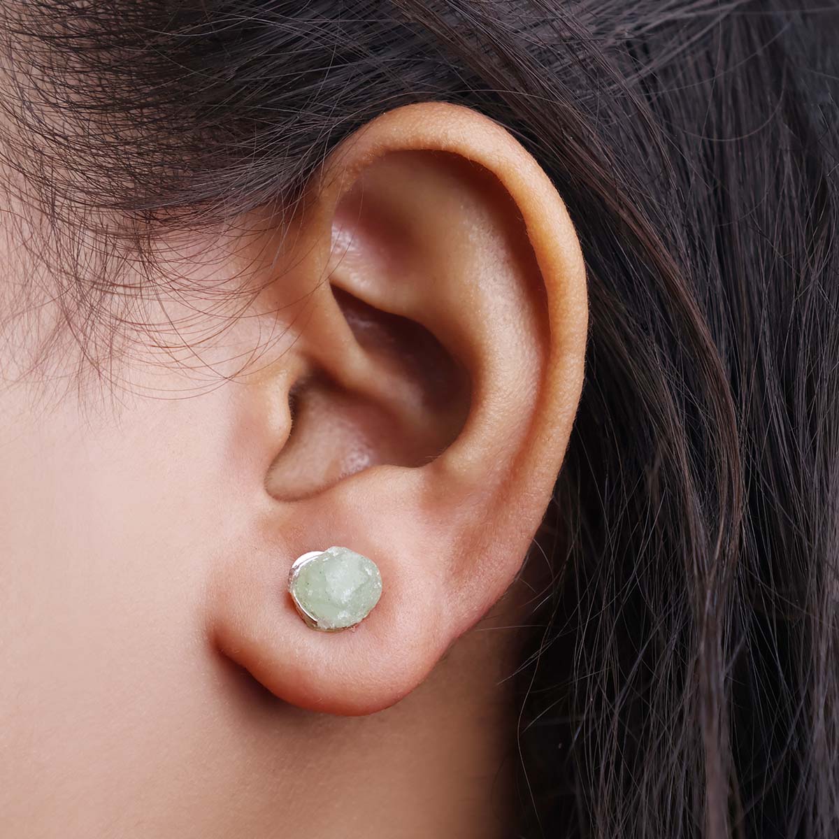 Green Aventurine Raw Studs Earrings