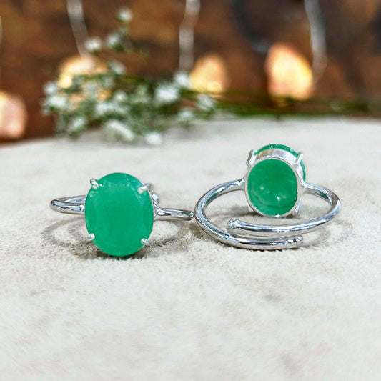 Green Aventurine Faceted Cut Ring