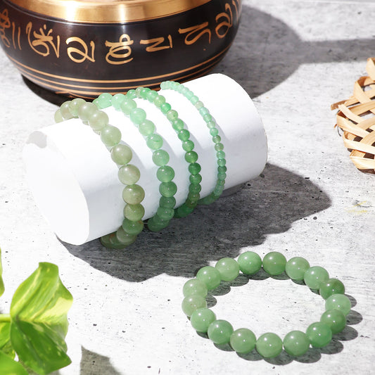 Green Aventurine Round Beads Bracelet