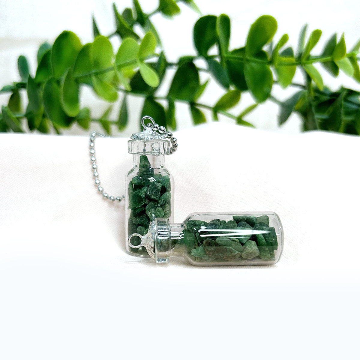 Green Jade Chips Bottle Pendant