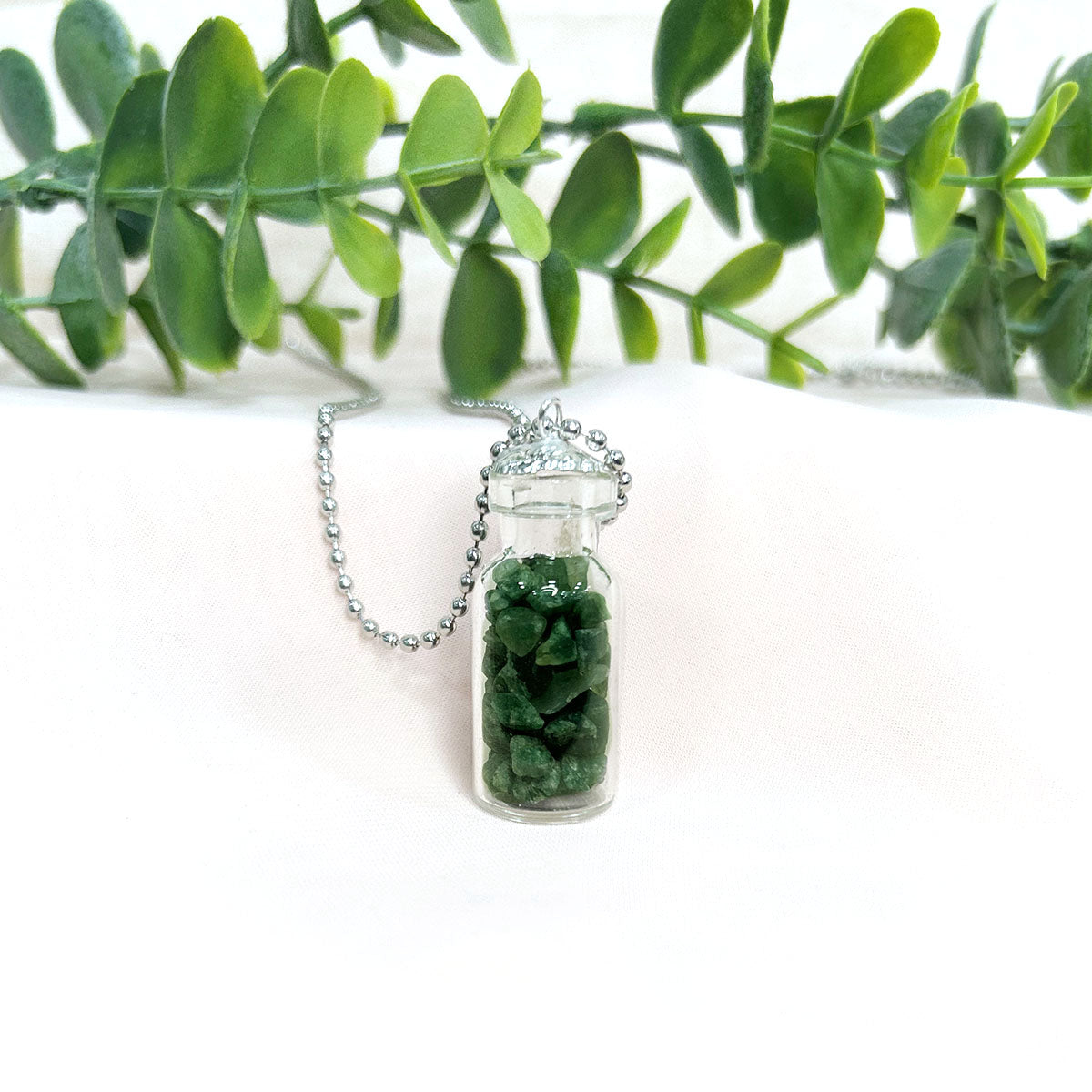 Green Jade Chips Bottle Pendant