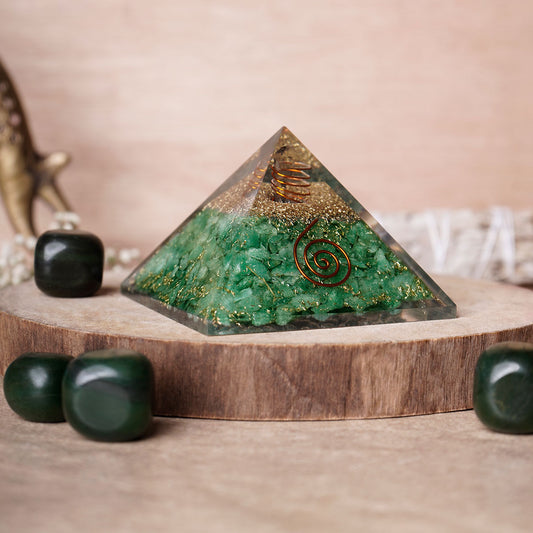 Green Jade Crystal Orgone Pyramid