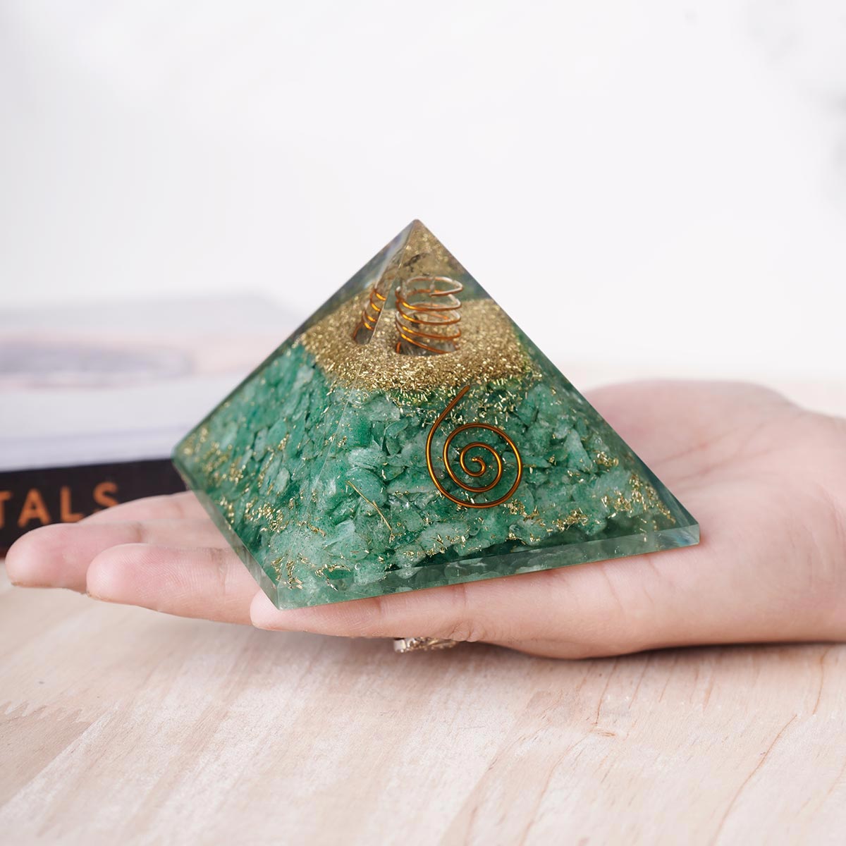 Green Jade Crystal Orgone Pyramid