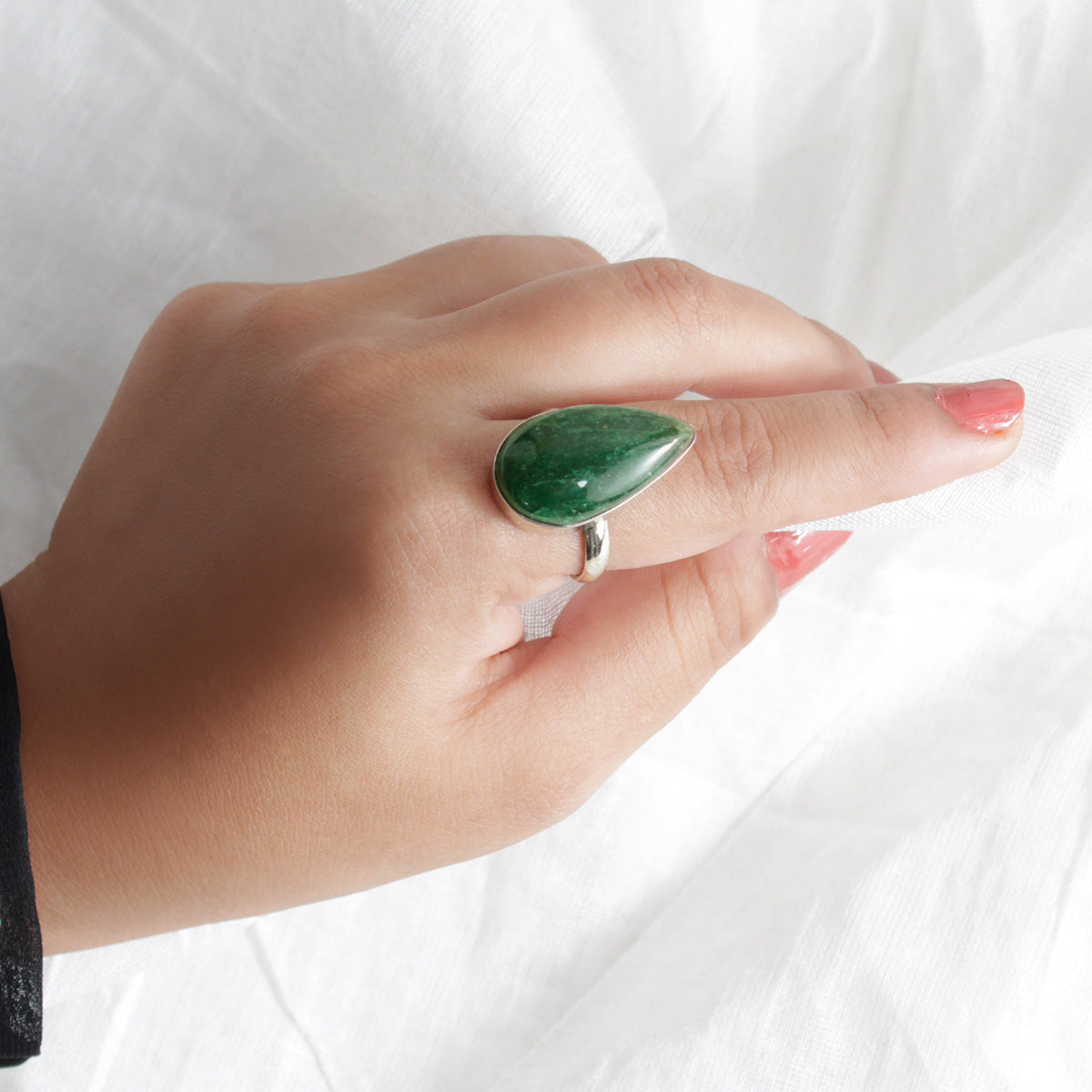 Green Jade Stone Ring