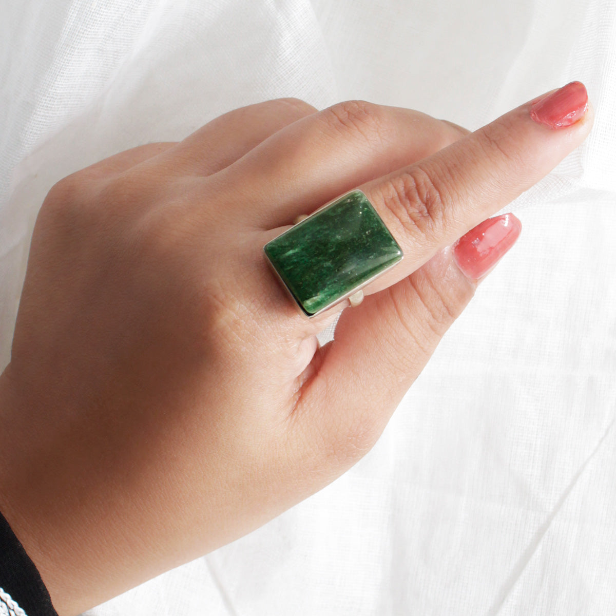 Green Jade Stone Ring