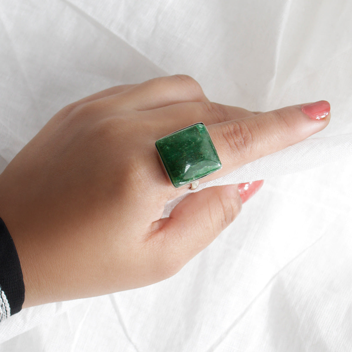 Green Jade Stone Ring