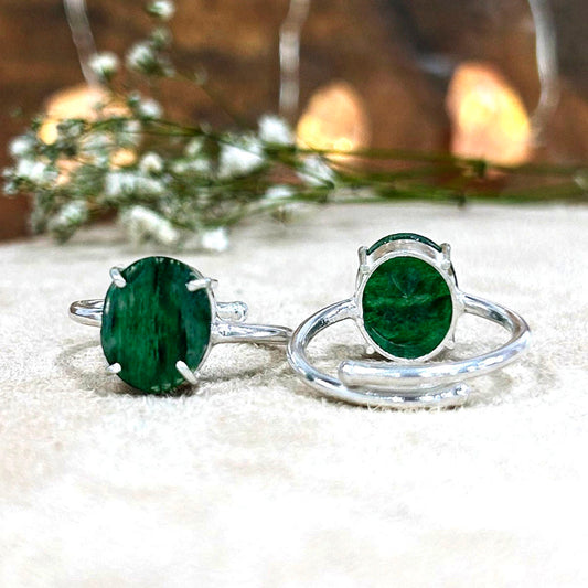 Green Jade Faceted Ring