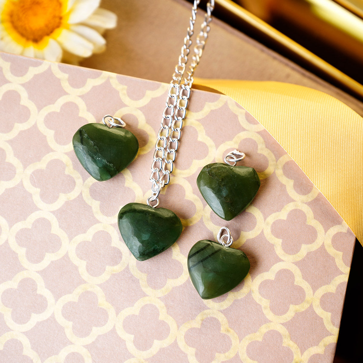 Green Jade Heart Pendant