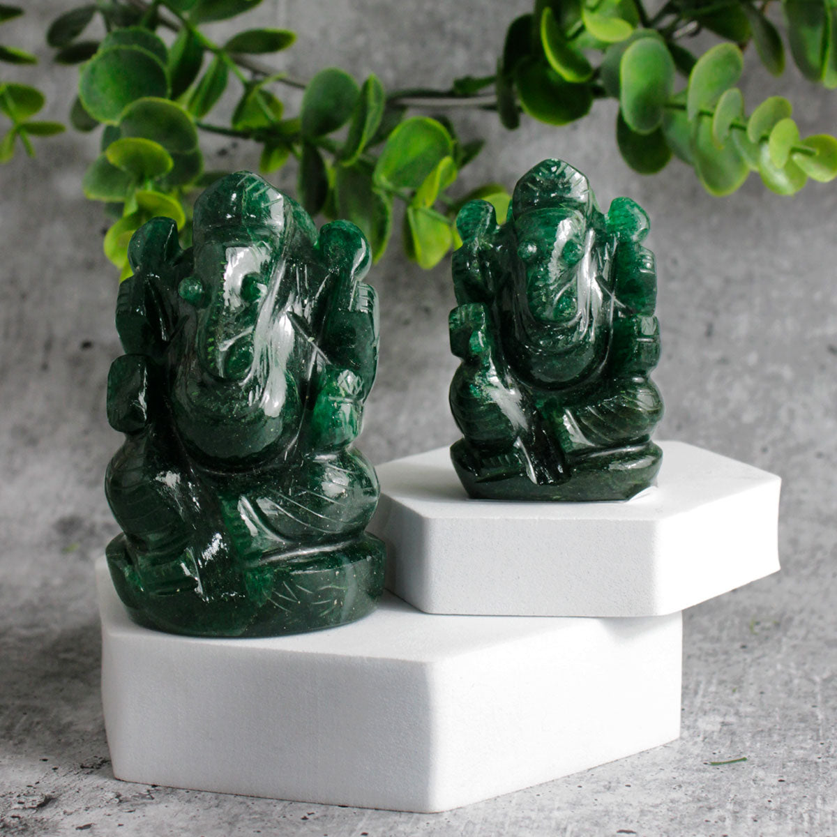 Green Jade Stone Ganesha