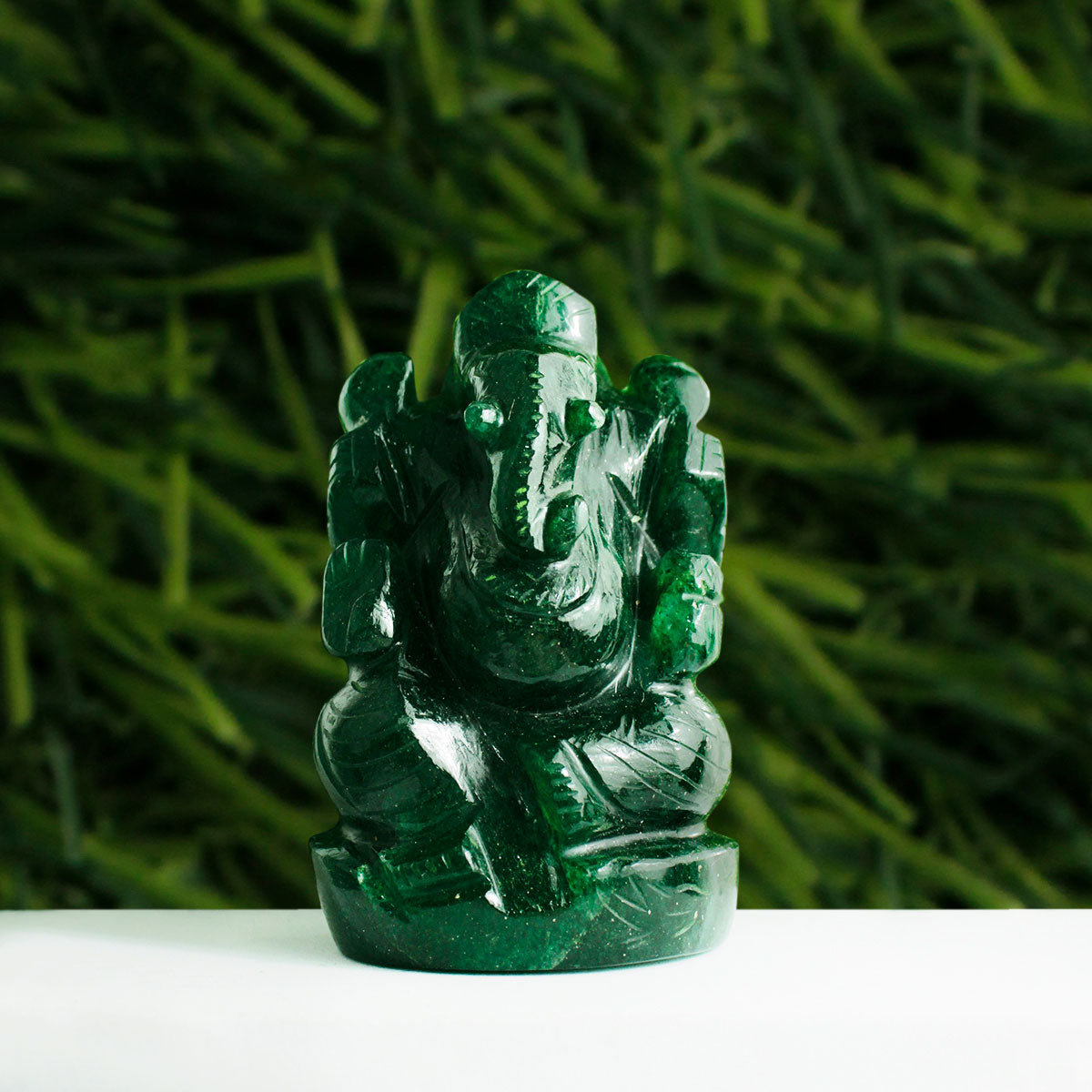 Green Jade Stone Ganesha