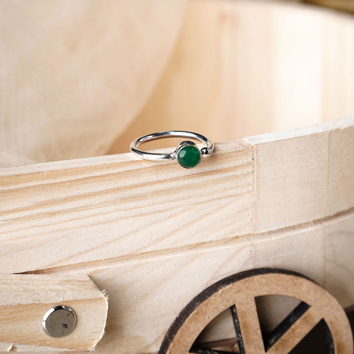 Green Onyx Crystal Ring