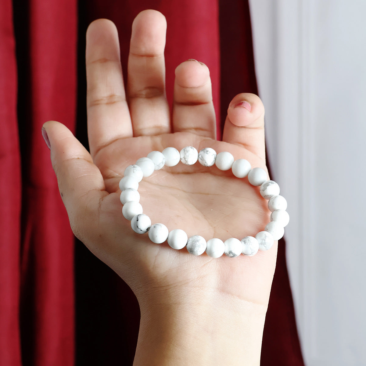 Howlite Round Stone Bracelet