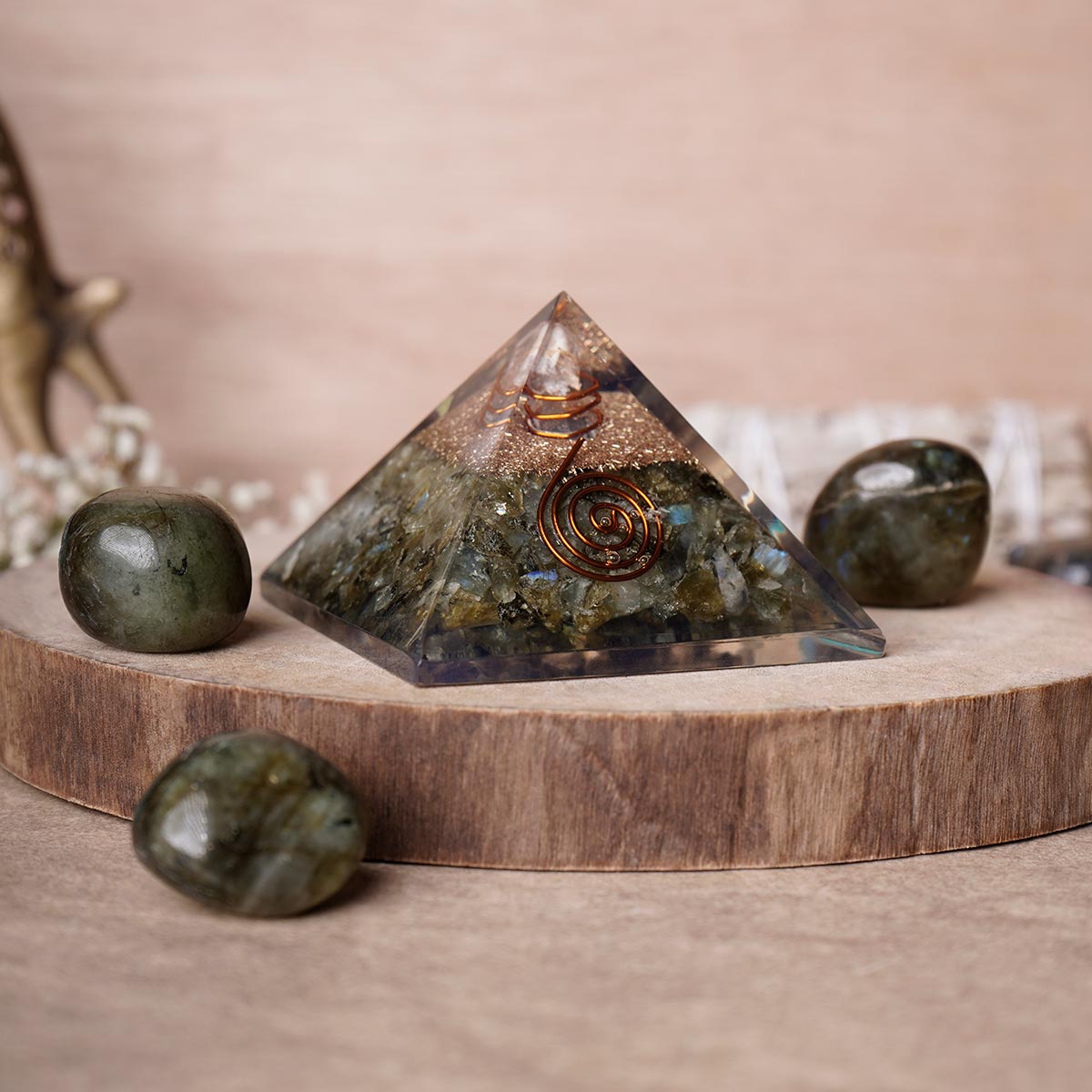 Labradorite Crystal Orgone Pyramid