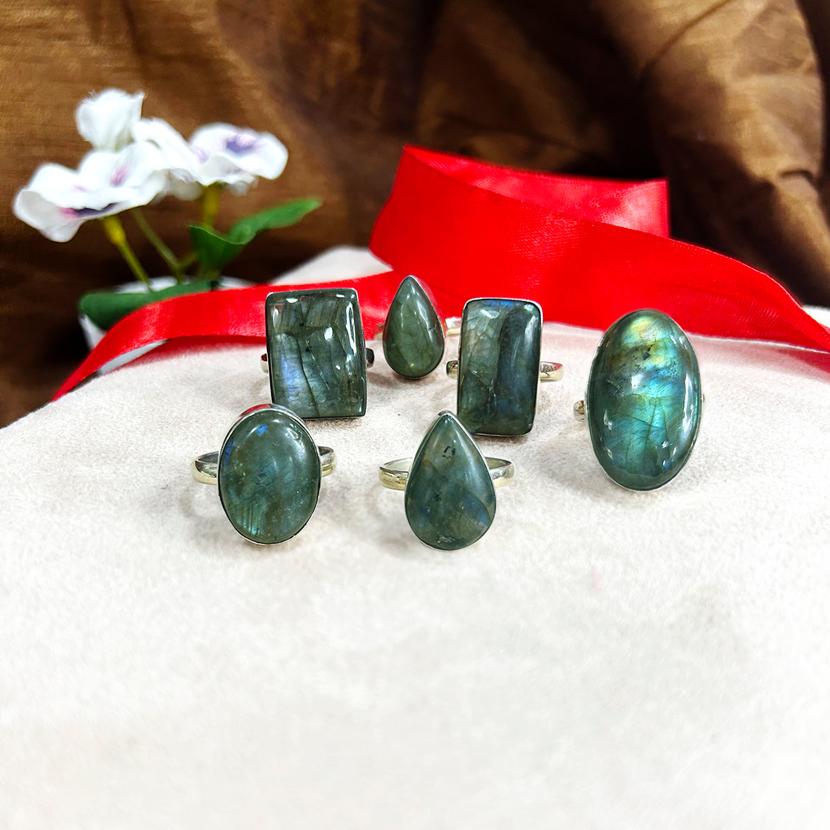 Labradorite Stone Rings