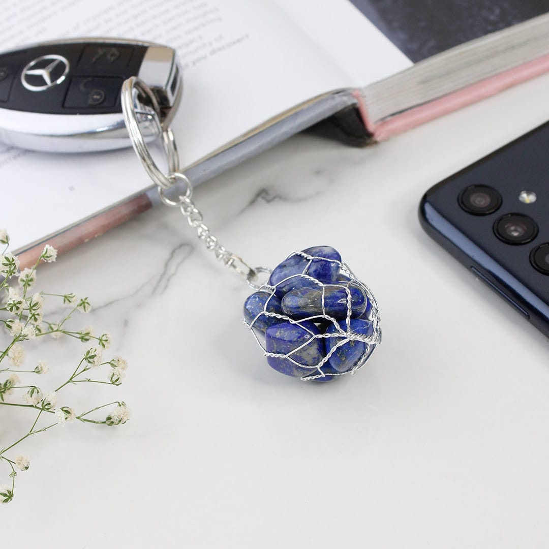 Lapis Lazuli Tumble Keychain