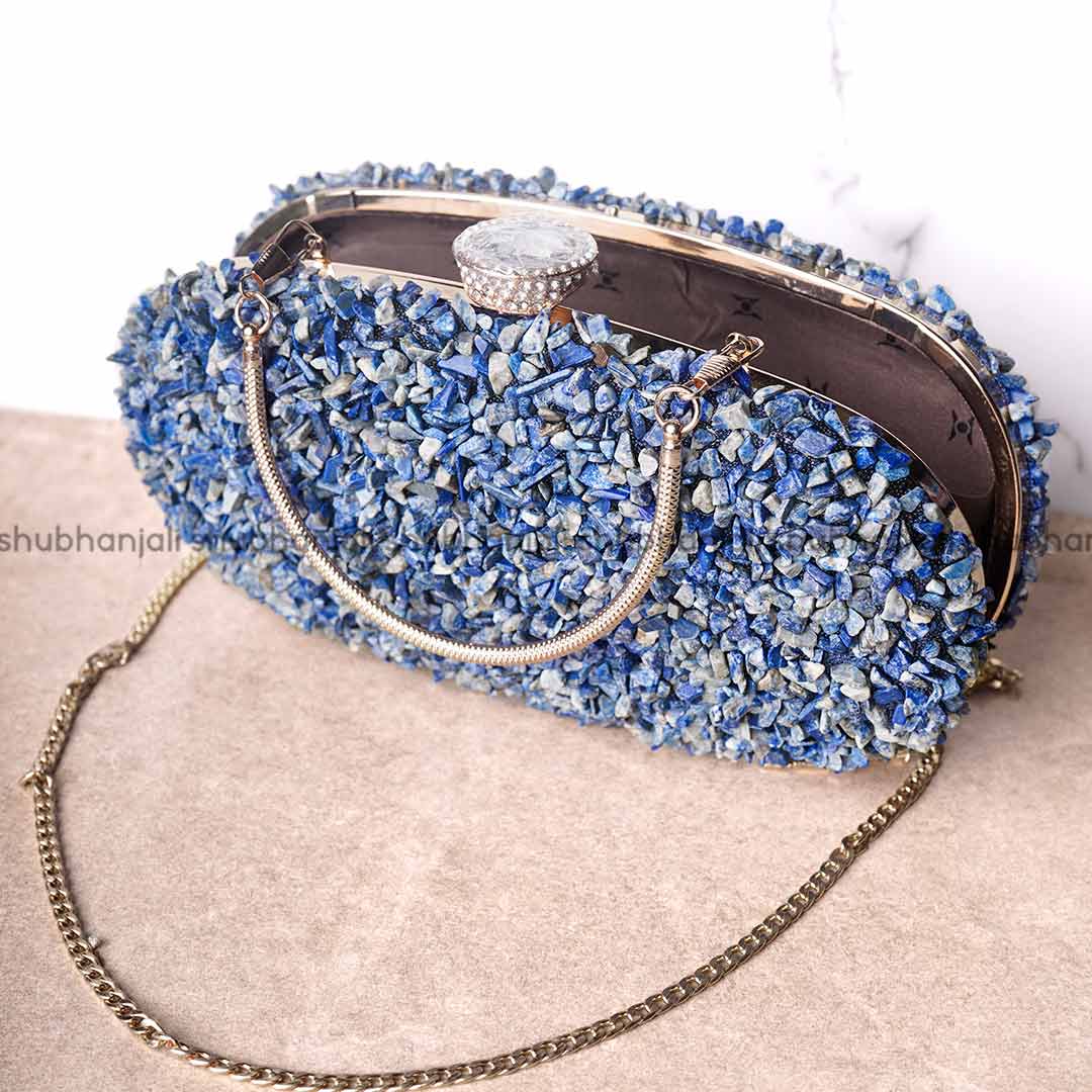 Lapis Lazuli Chips Stone Purse