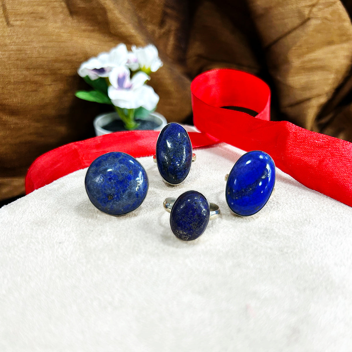 Lapis Lazuli Crystal Oval Ring