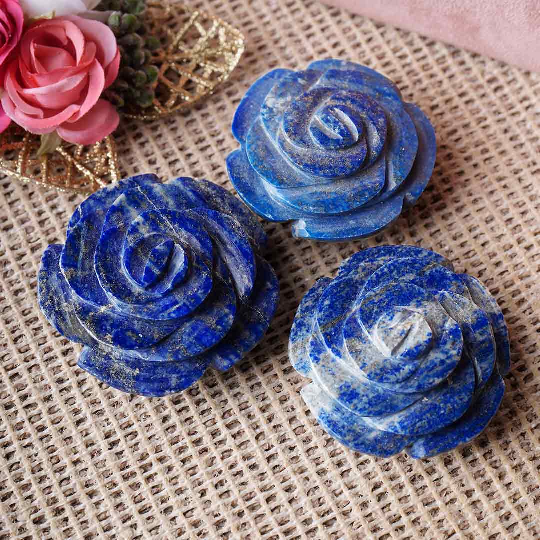 Lapis Lazuli Crystal Rose Flower