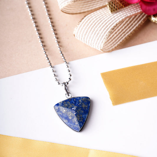 Lapis Lazuli Crystal Triangle Pendant