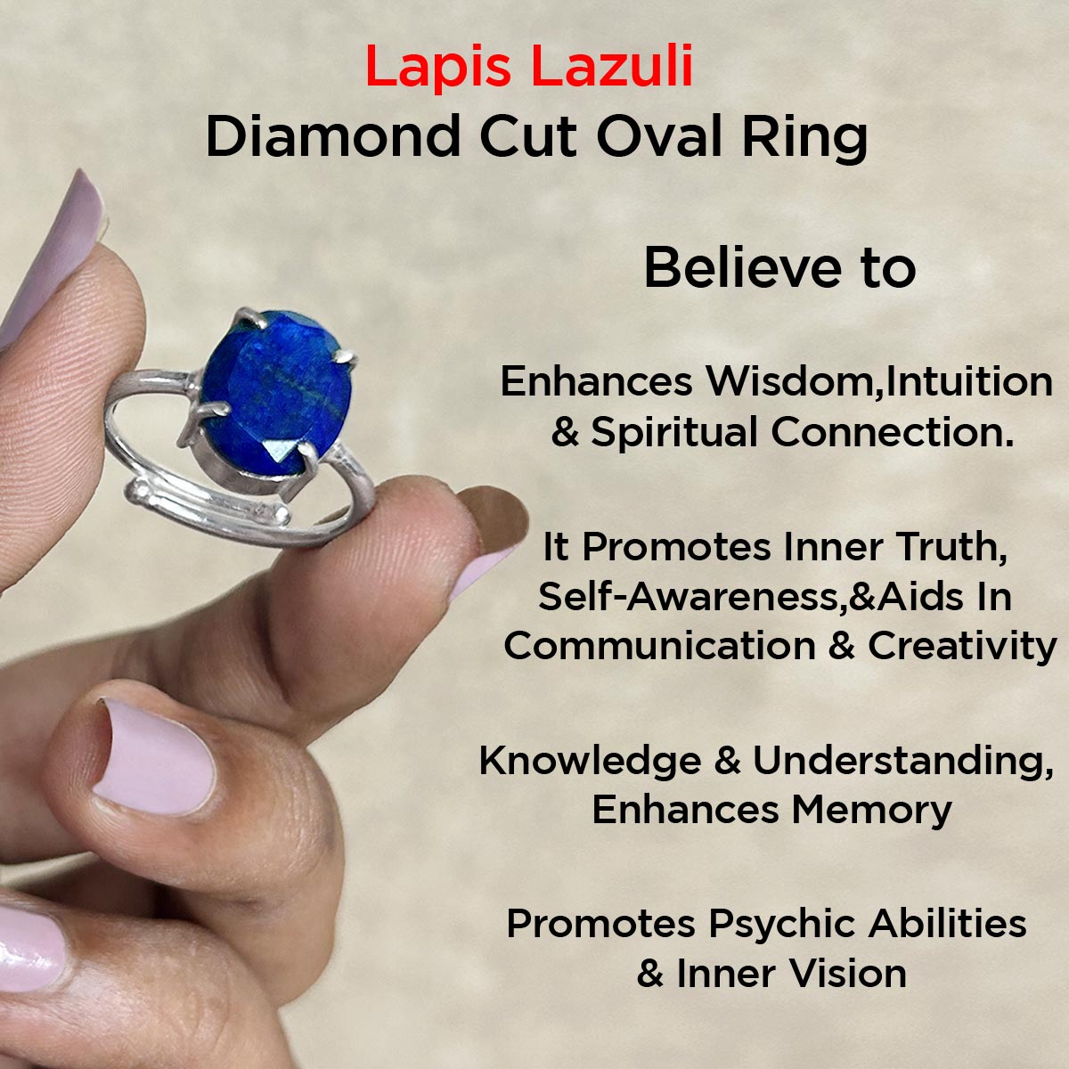 Lapis Lazuli Faceted Cut Ring