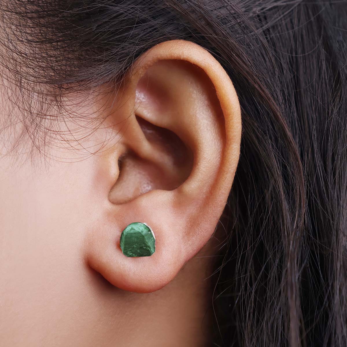 Malachite Raw Studs Earrings