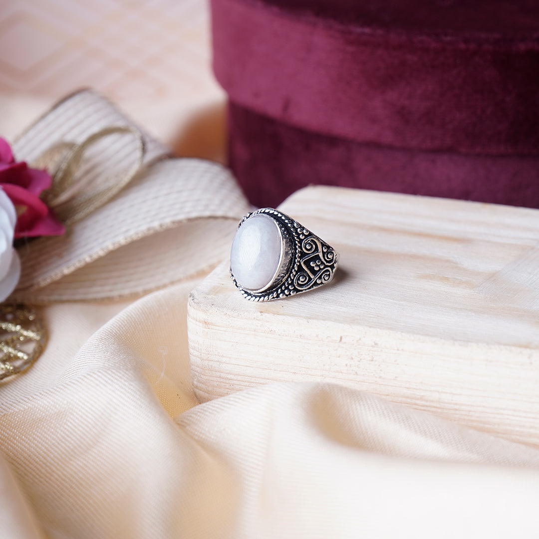 Moonstone Crystal Design Ring