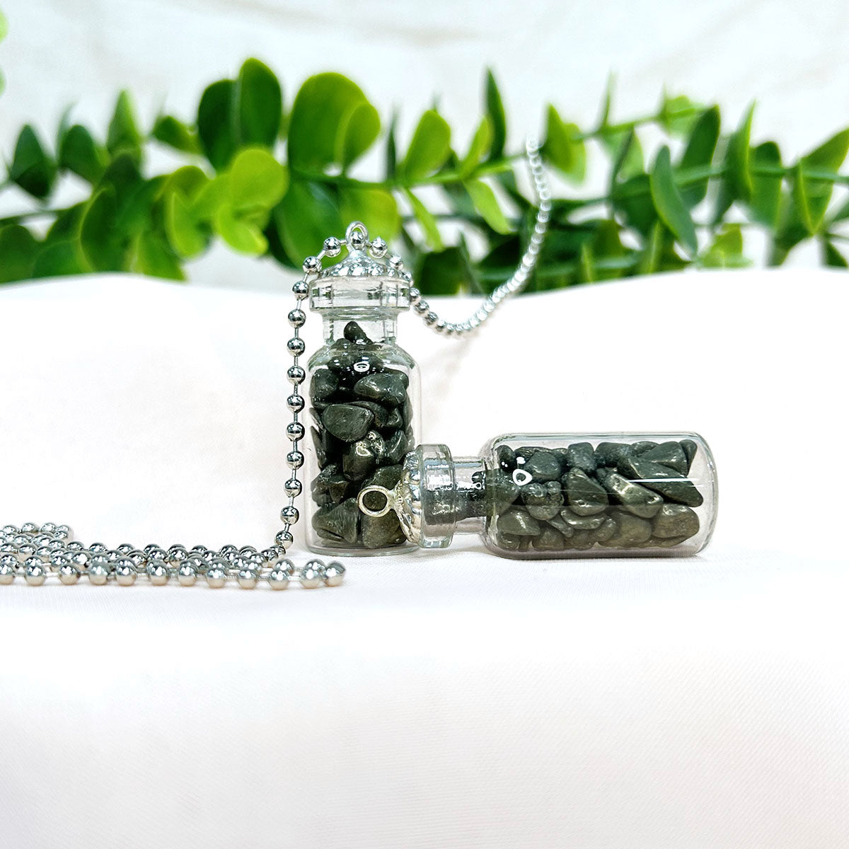 Pyrite Chips Bottle Pendant