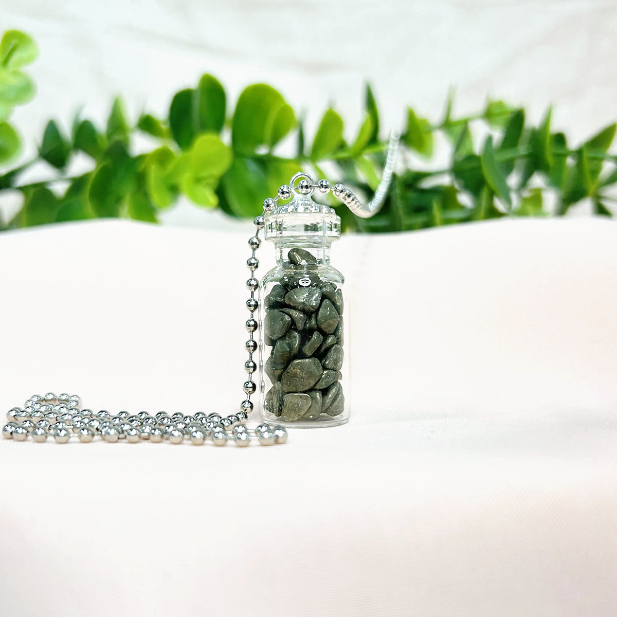 Pyrite Chips Bottle Pendant