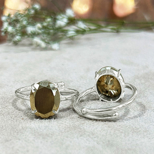 Pyrite Faceted Cut Ring