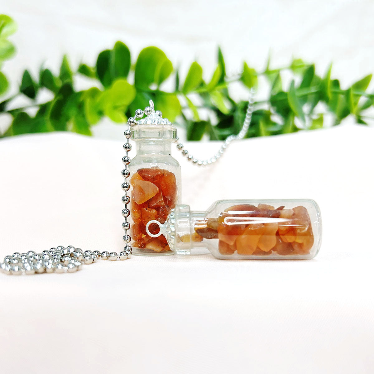 Red Carnelian Chips Bottle Pendant