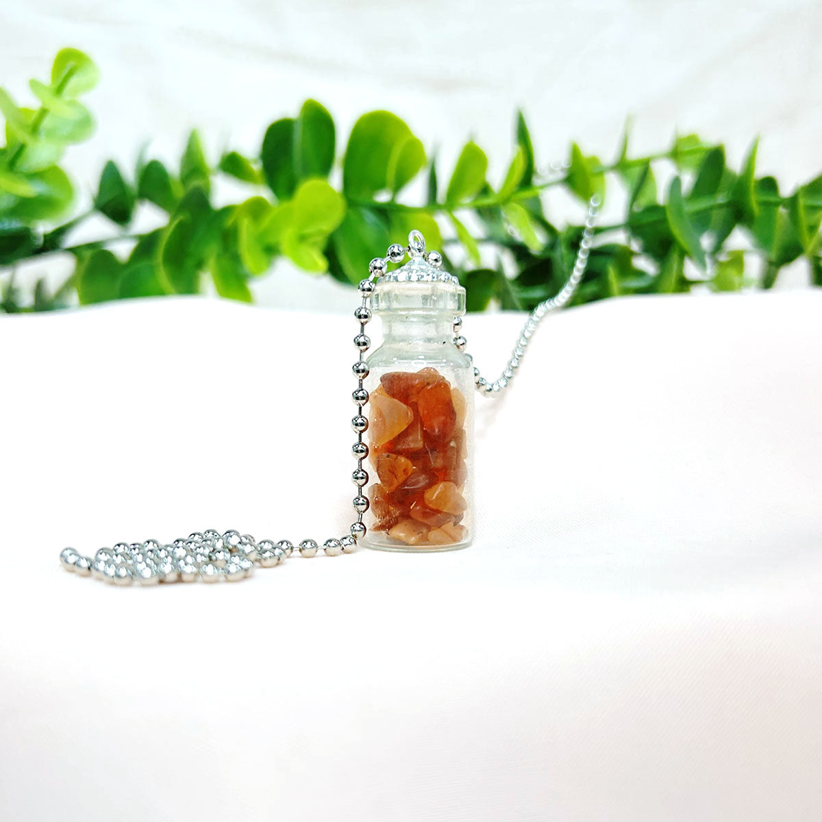 Red Carnelian Chips Bottle Pendant