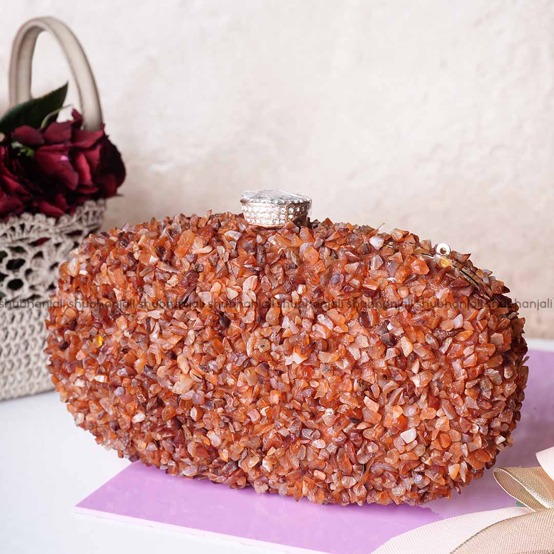 Red Carnelian Chips Stone Purse