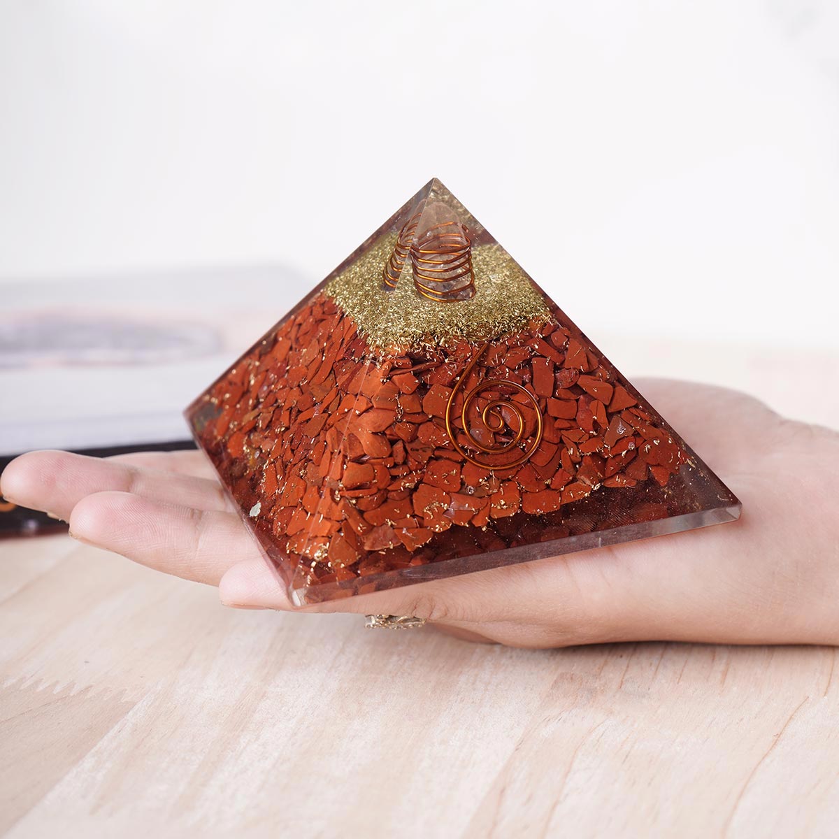 Red Jasper Crystal Orgone Pyramid