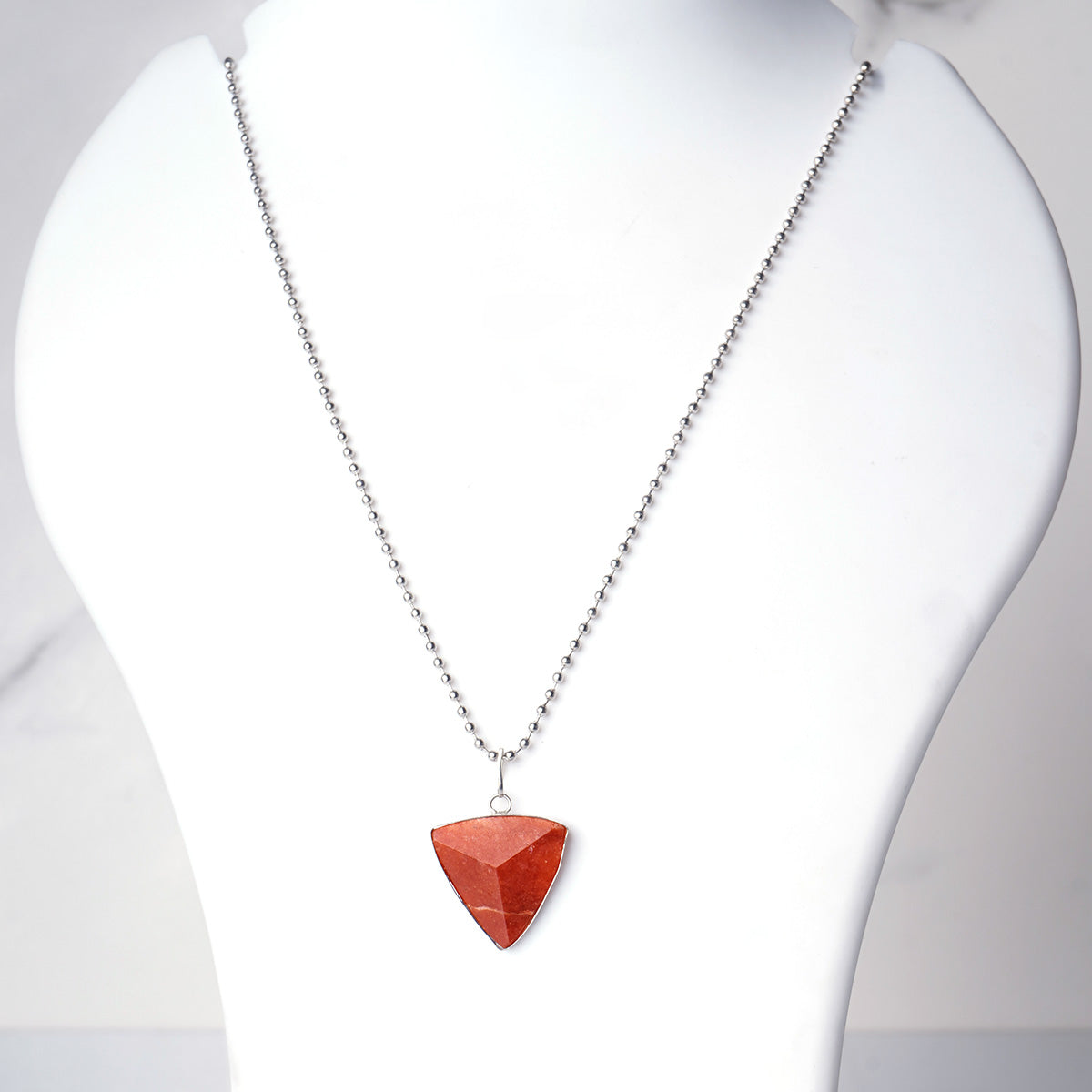 Red Jasper Crystal Triangle Pendant