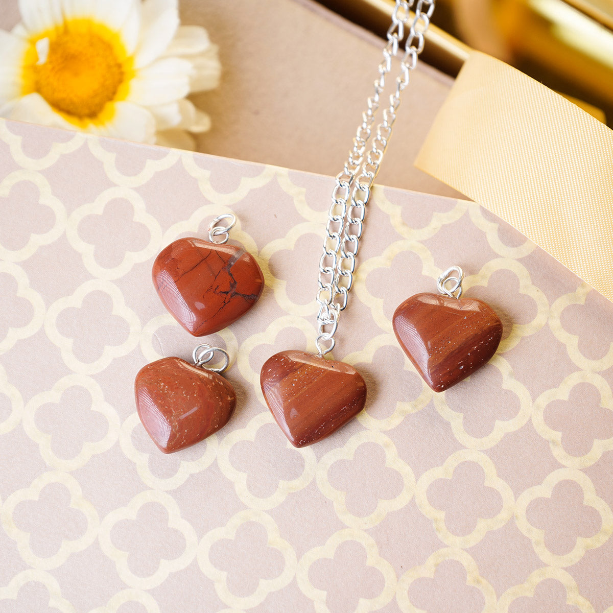 Red Jasper Heart Pendant