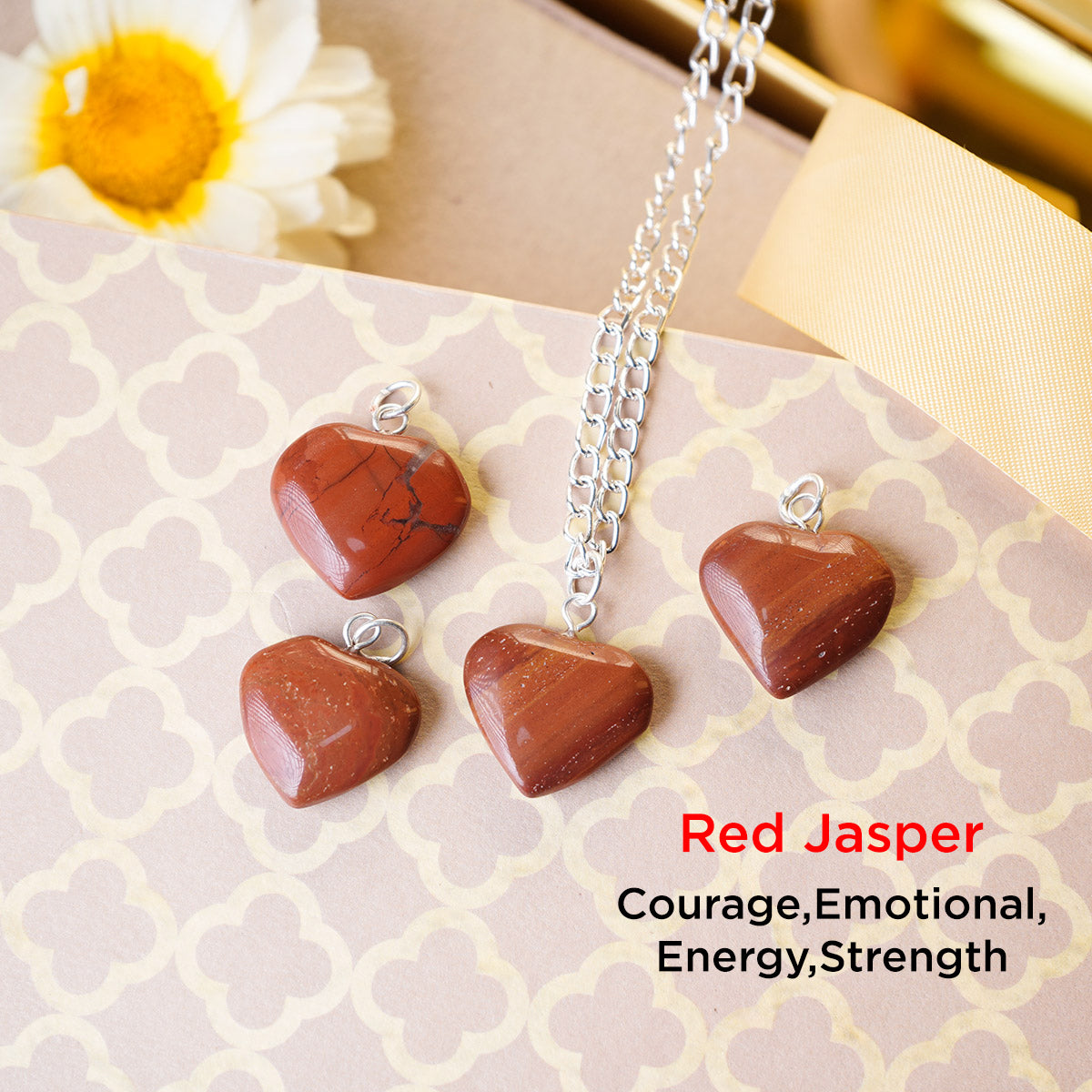 Red Jasper Heart Pendant